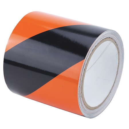 Floor Marking Tape vinyl 4 in W x 5.5 mil Thick MPN:RS4BO