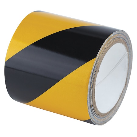 Reflective Safety Tape Vinyl Black/Yellow, 4