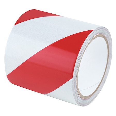 Reflective Safety Tape Vinyl Red/White, 4