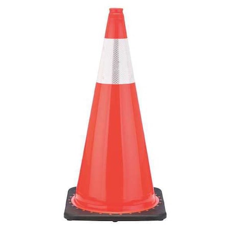 Traffic Cone, PVC, High-Intensity Prismatic, 28 in Height, 5 lb, Orange MPN:RS70025C3M6