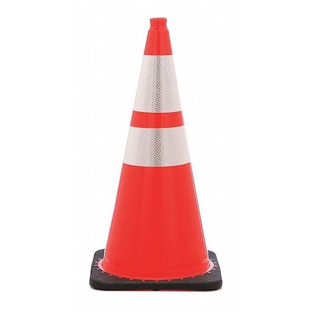 Traffic Cone, PVC, High-Intensity Prismatic, 28 in Height, 5 lb, Orange MPN:RS70025C3M64