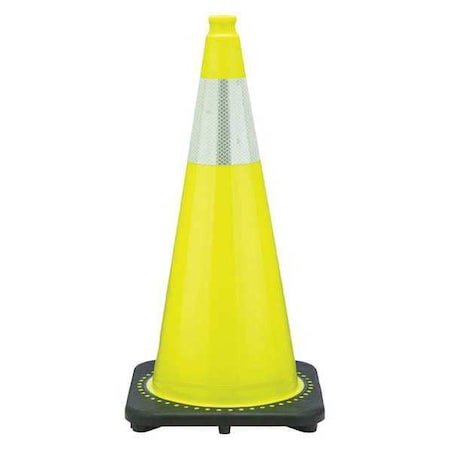 Traffic Cone, PVC, High-Intensity Prismatic, 28 in Height, 7 lb, Lime MPN:RS70032C-LIME3M6