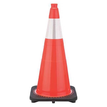 Traffic Cone, PVC, High-Intensity Prismatic, 28 in Height, 7 lb, Orange MPN:RS70032CT3M6