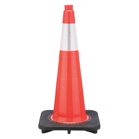 Traffic Cone, PVC, High-Intensity Prismatic, 28 in Height, 7 lb, Orange MPN:RS70032SR3M6