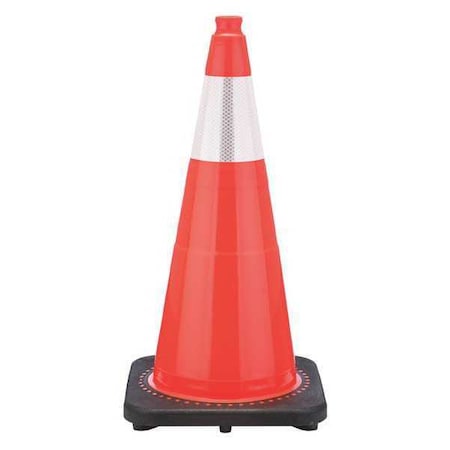 Traffic Cone, PVC, High-Intensity Prismatic, 28 in Height, 10 lb, Orange MPN:RS70045CT3M6