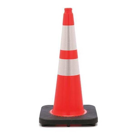 Traffic Cone, PVC, High-Intensity Prismatic, 28 in Height, 10 lb, Orange MPN:RS70045SR3M64