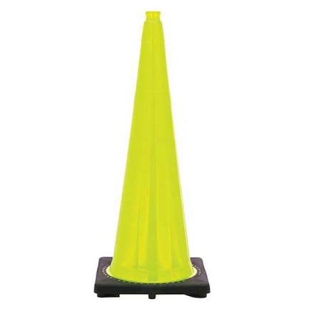 Traffic Cone, PVC, Non-Reflective, 36 in Height, 10 lb, Lime MPN:RS90045CT-LIME