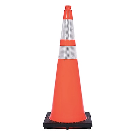 Traffic Cone, PVC, High-Intensity Prismatic, 36 in Height, 10 lb, Orange MPN:RS90045CT3M64