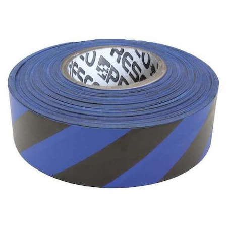 Flagging Tape, No Legend, Black/Blue, 1 3/16 in Wide x 300 ft Length, Vinyl, 2 mil MPN:SBBK-200