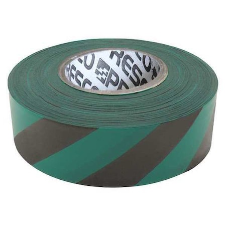 Flagging Tape, No Legend, Black/Green, 1 3/16 in Wide x 300 ft Length, Vinyl, 2 mil MPN:SGBK-200
