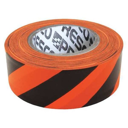 Flagging Tape, No Legend, Black/Orange, 1 3/16 in Wide x 300 ft Length, Vinyl, 2 mil MPN:SOBK-188