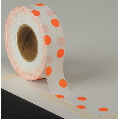 Flagging Tape, No Legend, Fluorescent Pink/White, 1 3/16 in Wide x 150 ft Length, Vinyl, 2.5 mil MPN:SPGW-200
