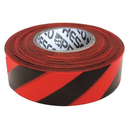 Flagging Tape, No Legend, Black/Red, 1 3/16 in Wide x 300 ft Length, Vinyl, 2 mil MPN:SRBK-200