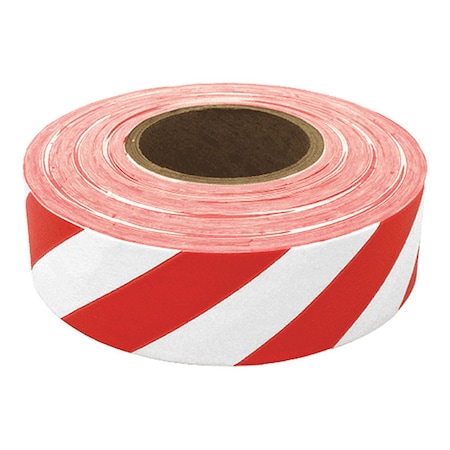 Flagging Tape, No Legend, Red/White, 1 3/16 in Wide x 300 ft Length, Vinyl, 2 mil MPN:SWR-200