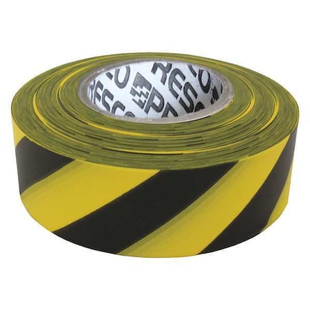Flagging Tape, No Legend, Black/Yellow, 1 3/16 in Wide x 300 ft Length, Vinyl, 2 mil MPN:SYBK-200
