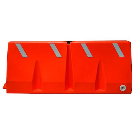 Jersey Barrier Polycade Traffic Barrier, Plastic, 62 1/4 in W x 24 in H, Orange MPN:TB-5-10