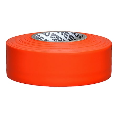 Flagging Tape, No Legend, Fluorescent Orange, 1 3/16 in Wide x 150 ft Length, Vinyl, 4.5 mil MPN:TFOG-200
