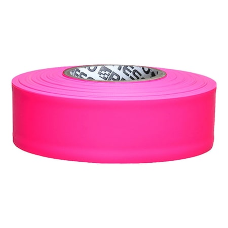 Flagging Tape, No Legend, Fluorescent Pink, 1 3/16 in Wide x 150 ft Length, Vinyl, 2.5 mil MPN:TFPG-200