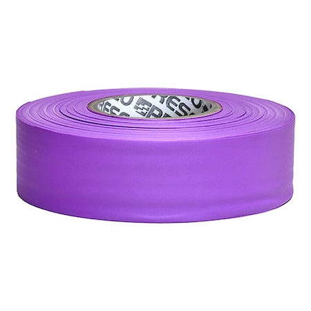Flagging Tape, No Legend, Purple, 1 3/16 in Wide x 300 ft Length, Vinyl, 2.5 mil MPN:TFPP-200