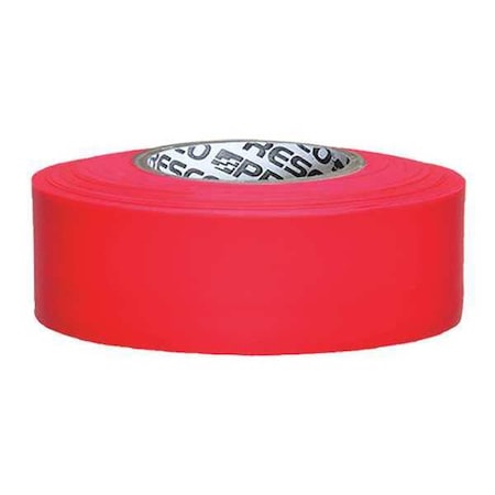 Flagging Tape, No Legend, Fluorescent Red, 1 3/16 in Wide x 150 ft Length, Vinyl, 4.5 mil MPN:TFRG-200
