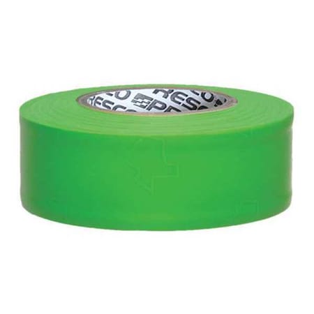 Flagging Tape, No Legend, Fluorescent Green, 1 3/16 in Wide x 150 ft Length, Vinyl, 3 mil MPN:TXGG-200