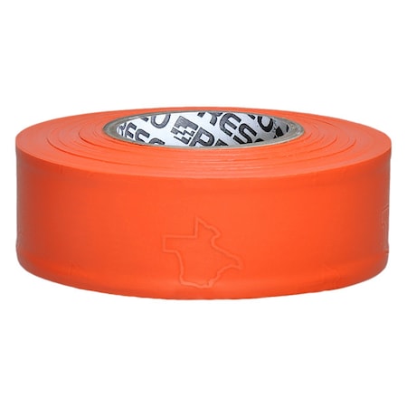 Flagging Tape, No Legend, Orange, 1 3/16 in Wide x 300 ft Length, Vinyl, 2 mil MPN:TXO-200