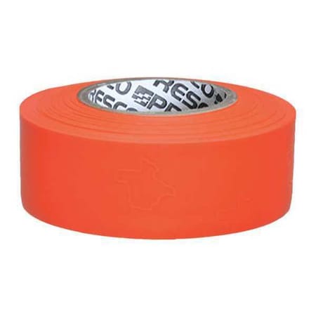 Flagging Tape, No Legend, Fluorescent Orange, 1 3/16 in Wide x 150 ft Length, Vinyl, 3 mil MPN:TXOG-200