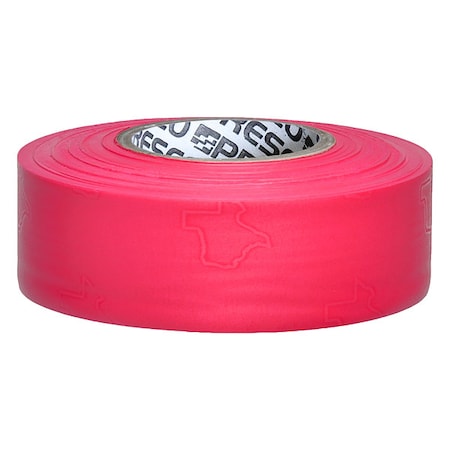 Flagging Tape, No Legend, Fluorescent Pink, 1 3/16 in Wide x 150 ft Length, Vinyl, 3 mil MPN:TXPG-200
