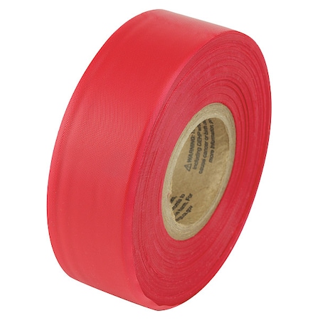 Flagging Tape, No Legend, Red, 1 3/16 in Wide x 300 ft Length, Vinyl, 2 mil MPN:VST01