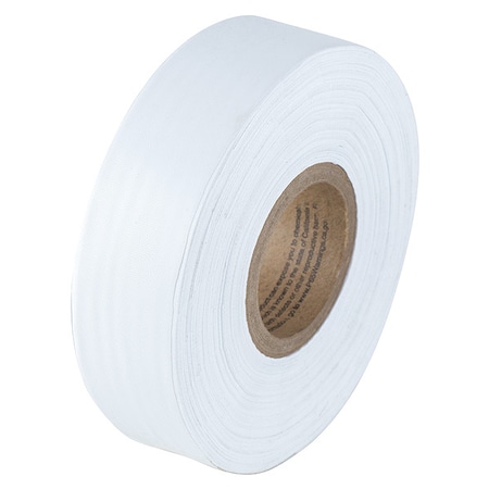 Flagging Tape, No Legend, White, 1 3/16 in Wide x 300 ft Length, Vinyl, 2 mil MPN:VST03