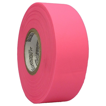 Flagging Tape, No Legend, Fluorescent Pink, 1 3/16 in Wide x 150 ft Length, Vinyl, 2 mil MPN:VST17
