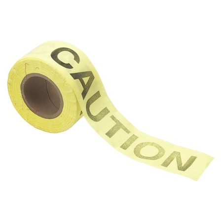 Barricade Tape, Caution, Yellow, 3 in Wide x 200 ft Length, Cotton, 3 mil MPN:Y1718763