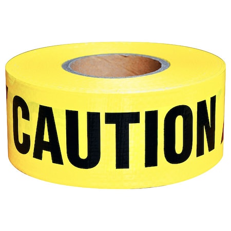 Barricade Tape, Caution, Polyethylene, 4 mil Thickness, 3 in Wide, 1, 000 ft Long, Yellow MPN:Y35M31000C-12