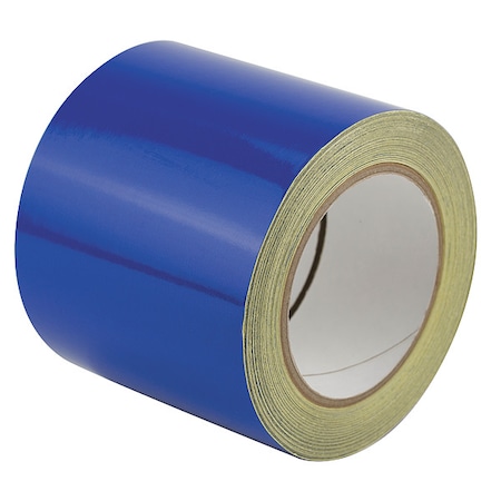 Floor Marking Tape vinyl 4 in W x 5.5 mil Thick MPN:ZRF4X50'BL
