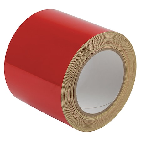Floor Marking Tape vinyl 4 in W x 5.5 mil Thick MPN:ZRF4X50'RD