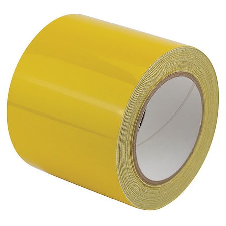 Floor Marking Tape vinyl 4 in W x 5.5 mil Thick MPN:ZRF4X50'YL