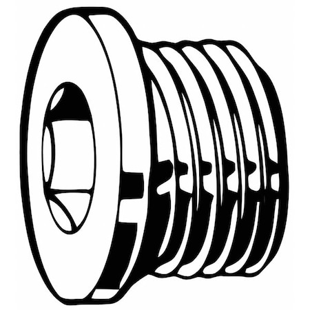 Socket Spoke Screw Plug, 14 mm Dia, Steel Plain, 25 PK MPN:M07640.140.0150