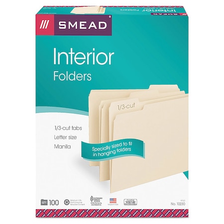 Folders, Interior Folder, Manila, PK100 MPN:10230