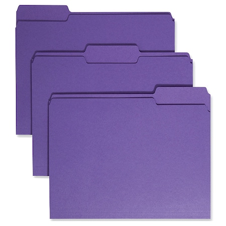 Pressboard Folder, 1/3-Cut Tab, Purple, PK100 MPN:13043