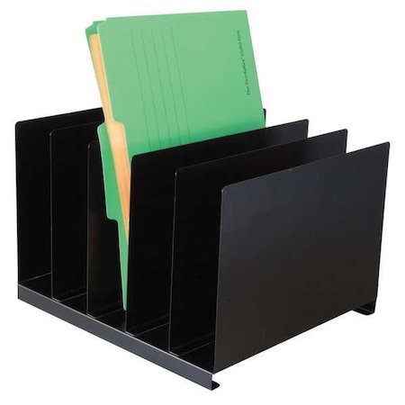 File Holder, Black, Steel, 12 in W, 11 in L, 8 1/8 in H, 5 Number of Compartments MPN:1AYE6