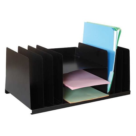 File Holder, Black, Steel, 21 1/2 in W, 11 in L, 8 3/4 in H, 9 Number of Compartments MPN:2KEK9