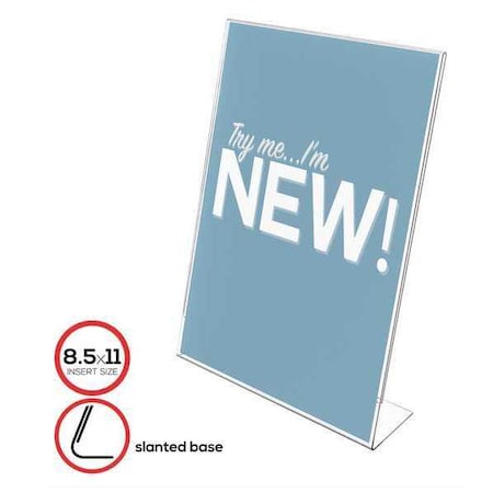 Desk Sign Holder, Slanted, 8.5X11