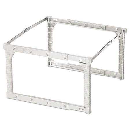 HangingFileFolderRack, Silver/White, 8.5