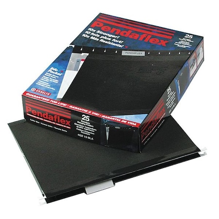 Hanging File Folders, Black, 8.5in H, PK25 MPN:PFX415215BLA