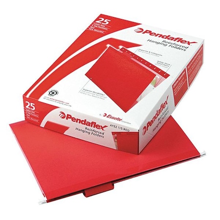 Hanging File Folders, Red, 8 1/2in H, PK25 MPN:PFX415215RED