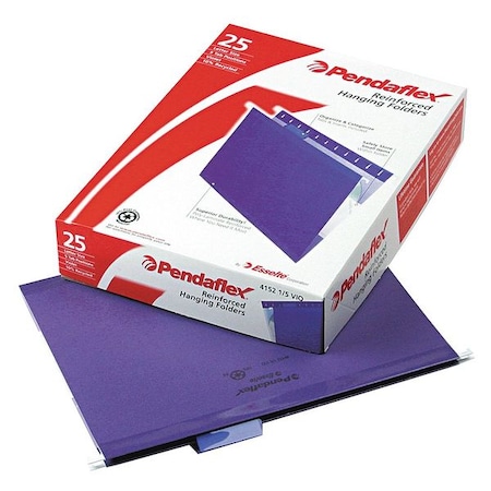 Hanging File Folders, Violet, 8.5in H, PK25 MPN:PFX415215VIO