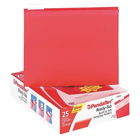 Hanging File Folders, Red, 8 1/2in H, PK25 MPN:PFX42623