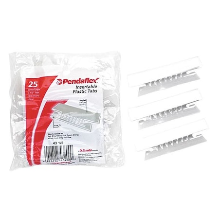 Hanging Folder Tabs, Clear, Plastic, PK25 MPN:PFX4312