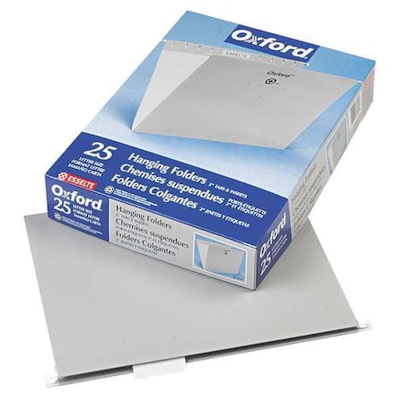 Hanging File Folders, Gray, 8 1/2in H, PK25 MPN:PFX81604