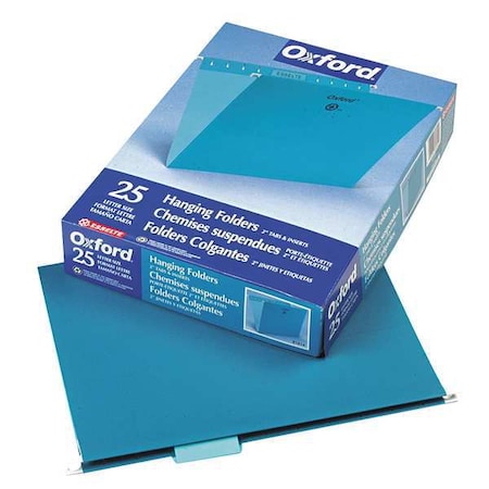 Hanging File Folders, Teal, 8 1/2in H, PK25 MPN:PFX81614